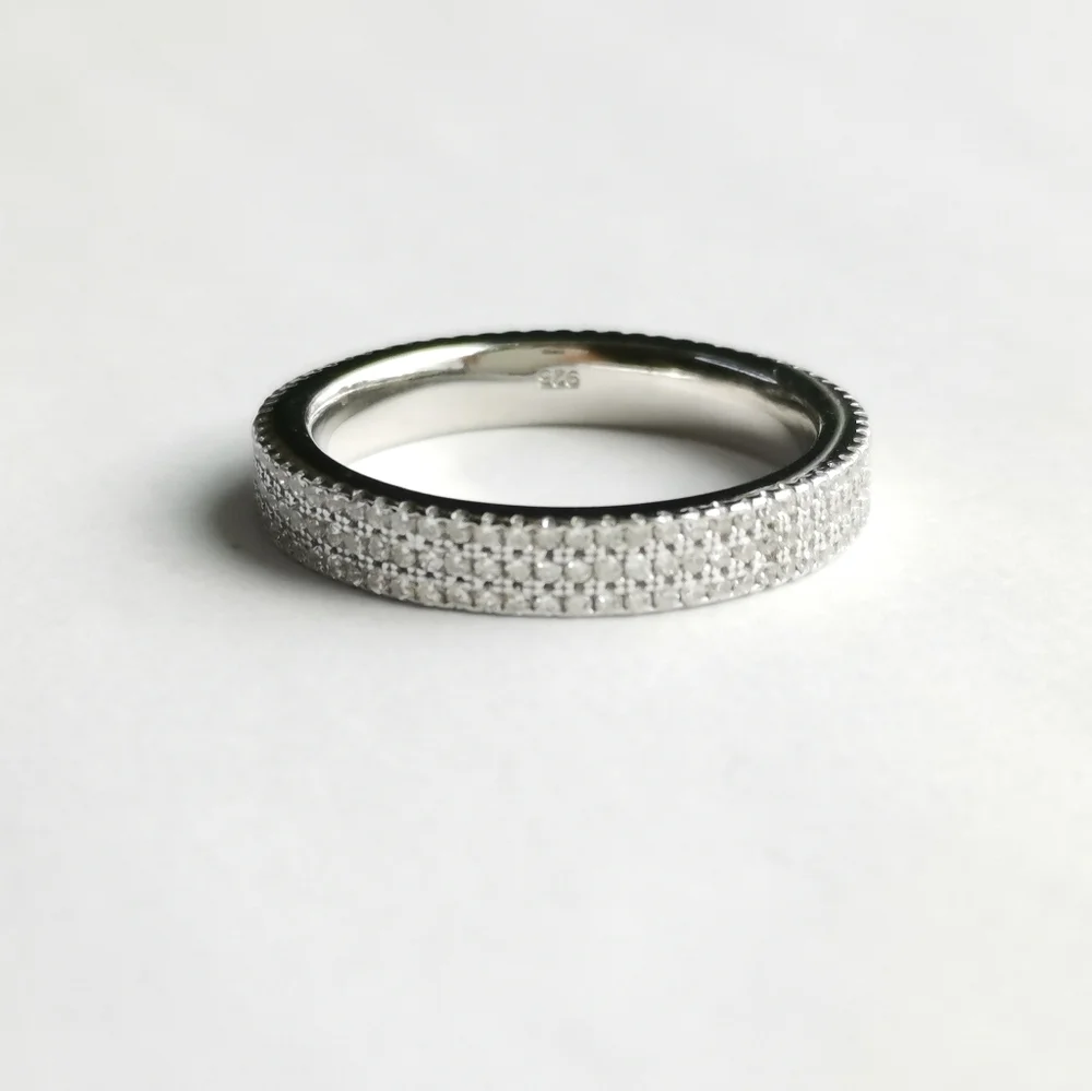 Premium eternity band ring in CZ Sterling Silver Size 9 - Picture 4 of 5